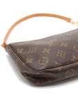 Pre-Loved Pochette Accessoires Cerises Pochette Monogram Coated Canvas with Gold Hardware, Brown