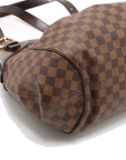 Pre-Loved Sistina Shoulder Bag Damier Coated Canvas GM with Gold Hardware, Brown