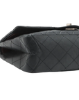 Pre-Loved 2.55 Reissue Double Flap Shoulder Bag Quilted Leather 227 with Aged Silver Hardware, Black