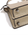 Pre-Loved Peekaboo Handbag Leather Mini with Silver Hardware, Gold