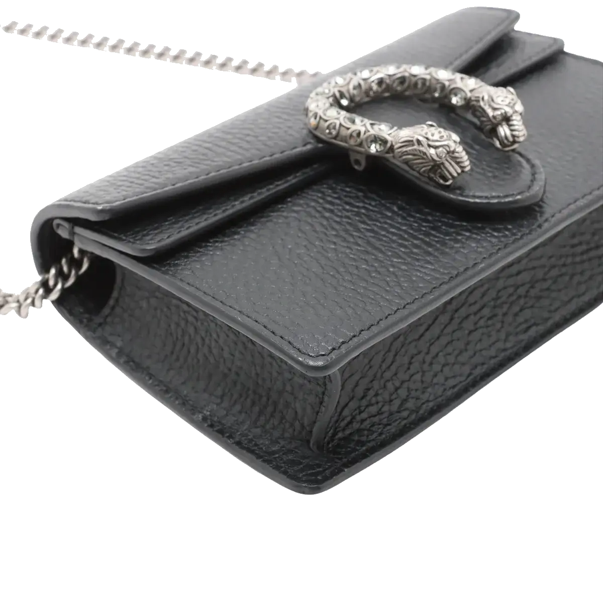 Pre-Loved Dionysus Crossbody Bag Leather Super Mini with Aged Silver Hardware, Black