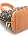 Pre-Loved Alma Handbag Monogram Coated Canvas PM with Gold Hardware, Black Multicolor
