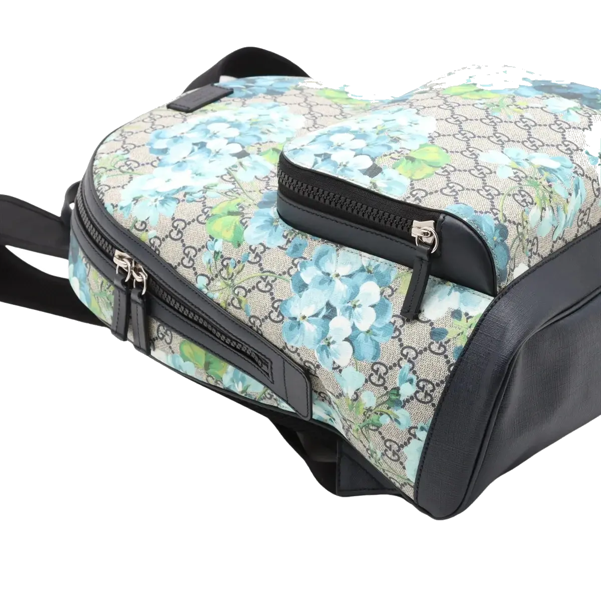 Pre-Loved GG Blooms Backpack Monogram Coated Canvas with Silver Hardware, Beige Multicolor