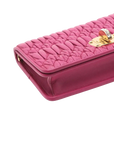 Pre-Loved Matelassé Wallet on Chain Crossbody Bag Quilted Leather Small with Gold Hardware, Pink
