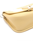 Pre-Loved Buci Crossbody Bag Leather with Silver Hardware, Vanilla Yellow