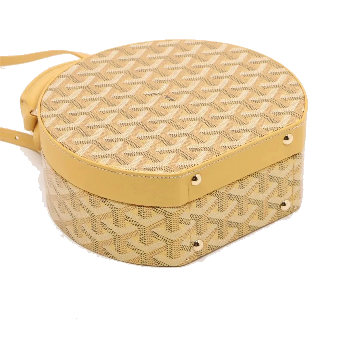 Pre-Loved Petite Boite Chapeau Handbag Goyardine Coated Canvas Mini with Gold Hardware, Yellow