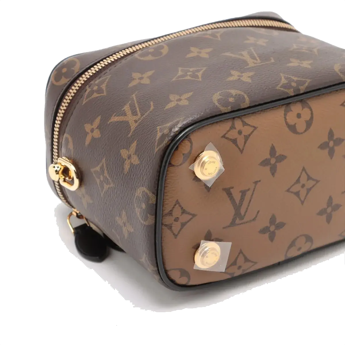Pre-Loved Vanity PM Handbag Monogram Coated Canvas PM with Gold Hardware, Brown