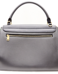 Pre-Loved Trapeze Handbag Leather Medium with Gold Hardware, Gray