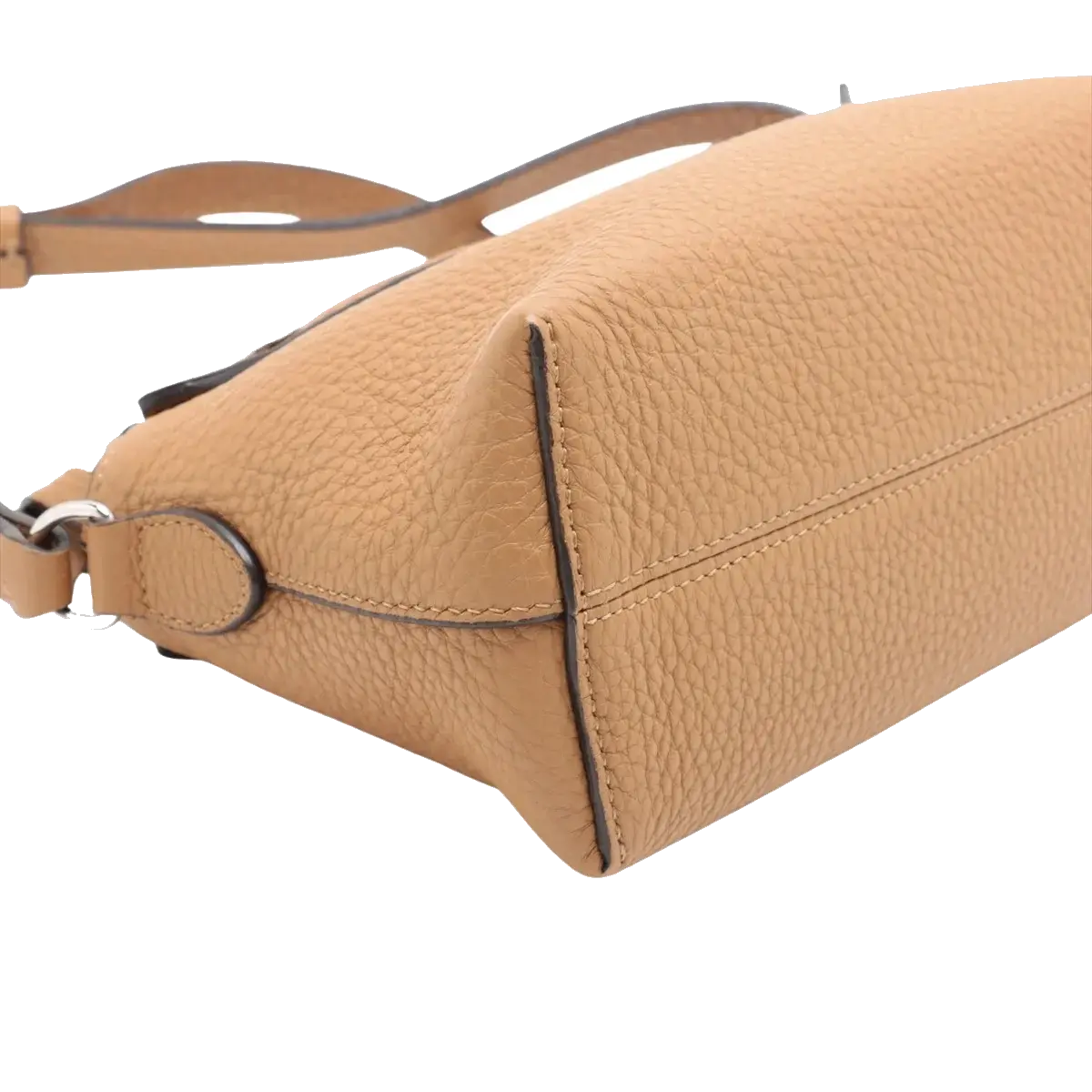 Pre-Loved Selleria Peekaboo Crossbody Bag Leather Mini with Silver Hardware, Tan