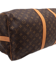 Pre-Loved Keepall Bandoulière Travel Bag Monogram Coated Canvas 55 with Gold Hardware, Brown