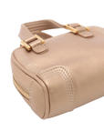 Pre-Loved Amazona Handbag Leather Mini with Gold Hardware, Metallic Beige