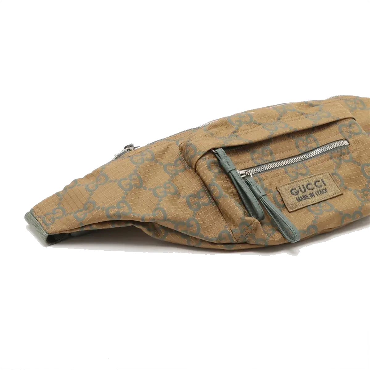 Pre-Loved GG Ripstop Belt Bag Monogram Nylon with Silver Hardware, Beige
