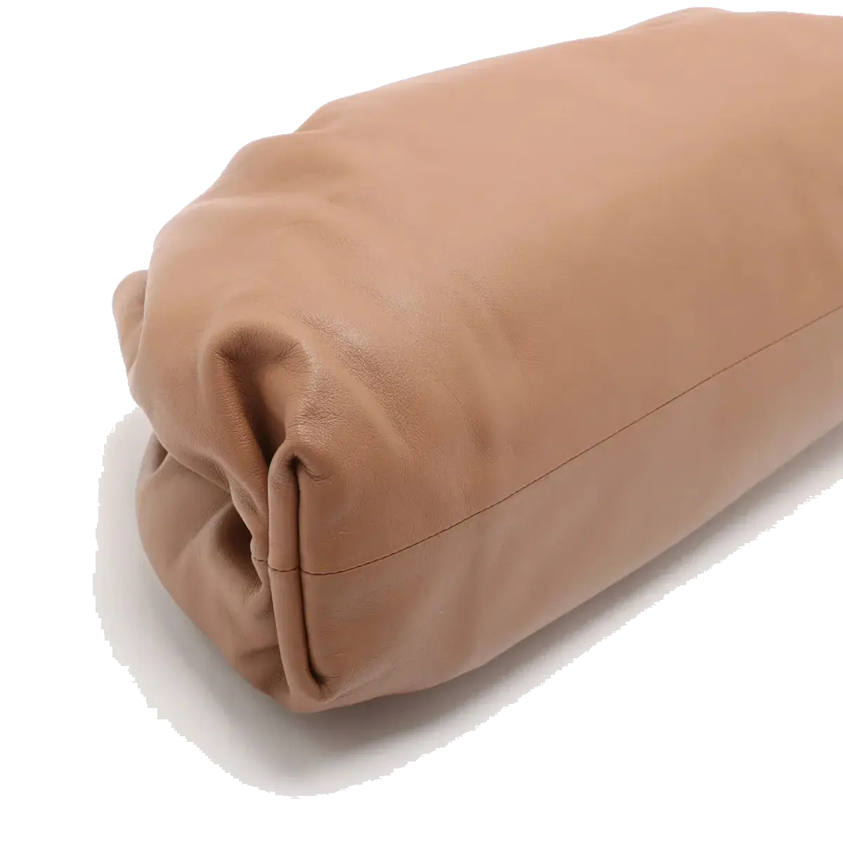 Pre-Loved The Pouch Clutch Leather with Gold Hardware, Camel