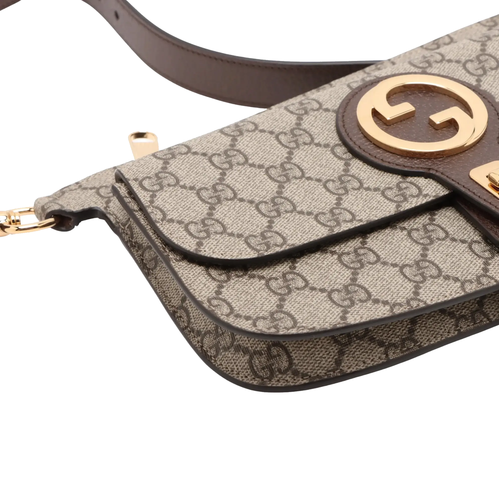 Pre-Loved Blondie Shoulder Bag Monogram Coated Canvas with Gold Hardware, Beige/Ebony