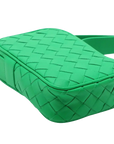 Pre-Loved Intrecciato Phone Pouch Crossbody Bag Intrecciato Leather Mini with Silver Hardware, Green