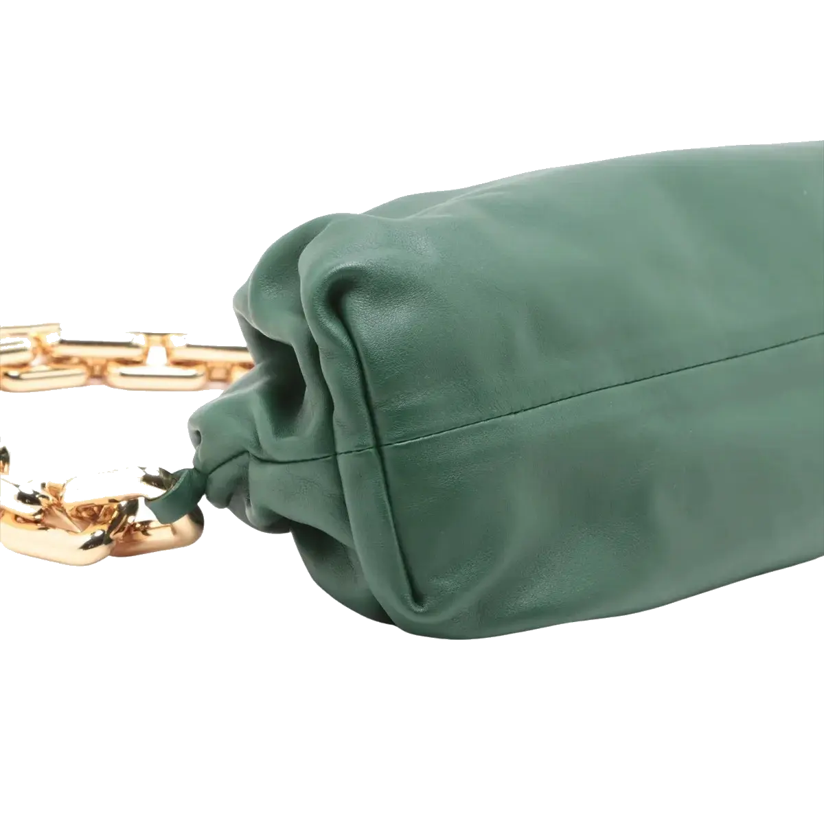 Pre-Loved The Chain Pouch Shoulder Bag Leather with Gold Hardware, Green