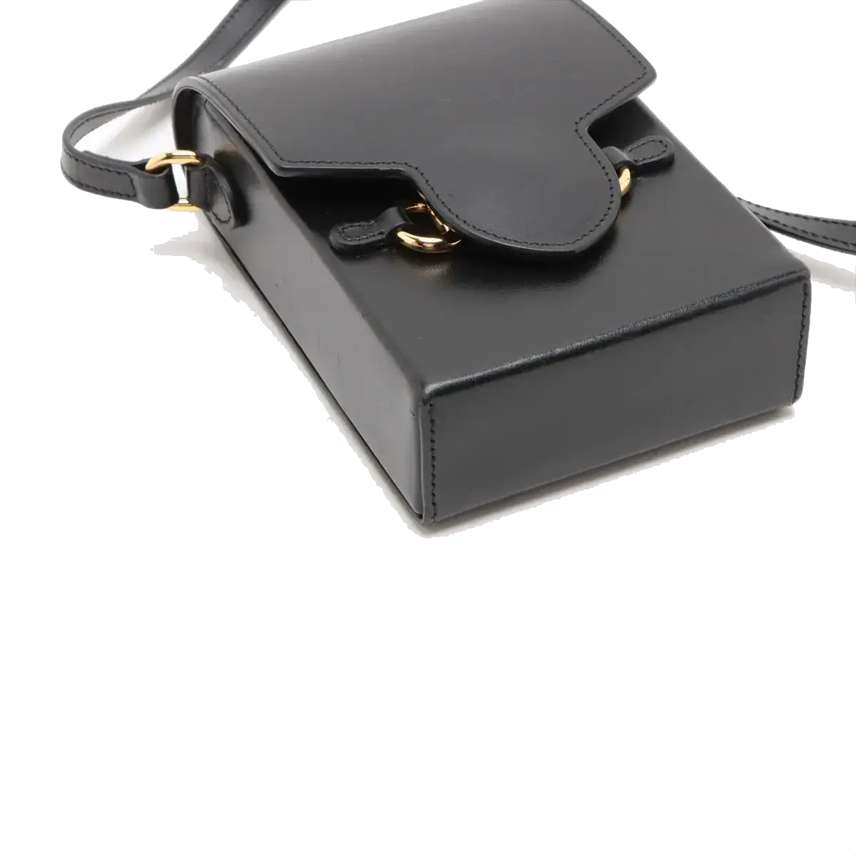 Pre-Loved 1955 Horsebit Crossbody Bag Leather Mini with Gold Hardware, Black