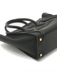 Pre-Loved Luggage Tote Leather Micro with Gold Hardware, Black