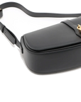Pre-Loved Tabou Clutch on Strap Shoulder Bag Leather with Gold Hardware, Black