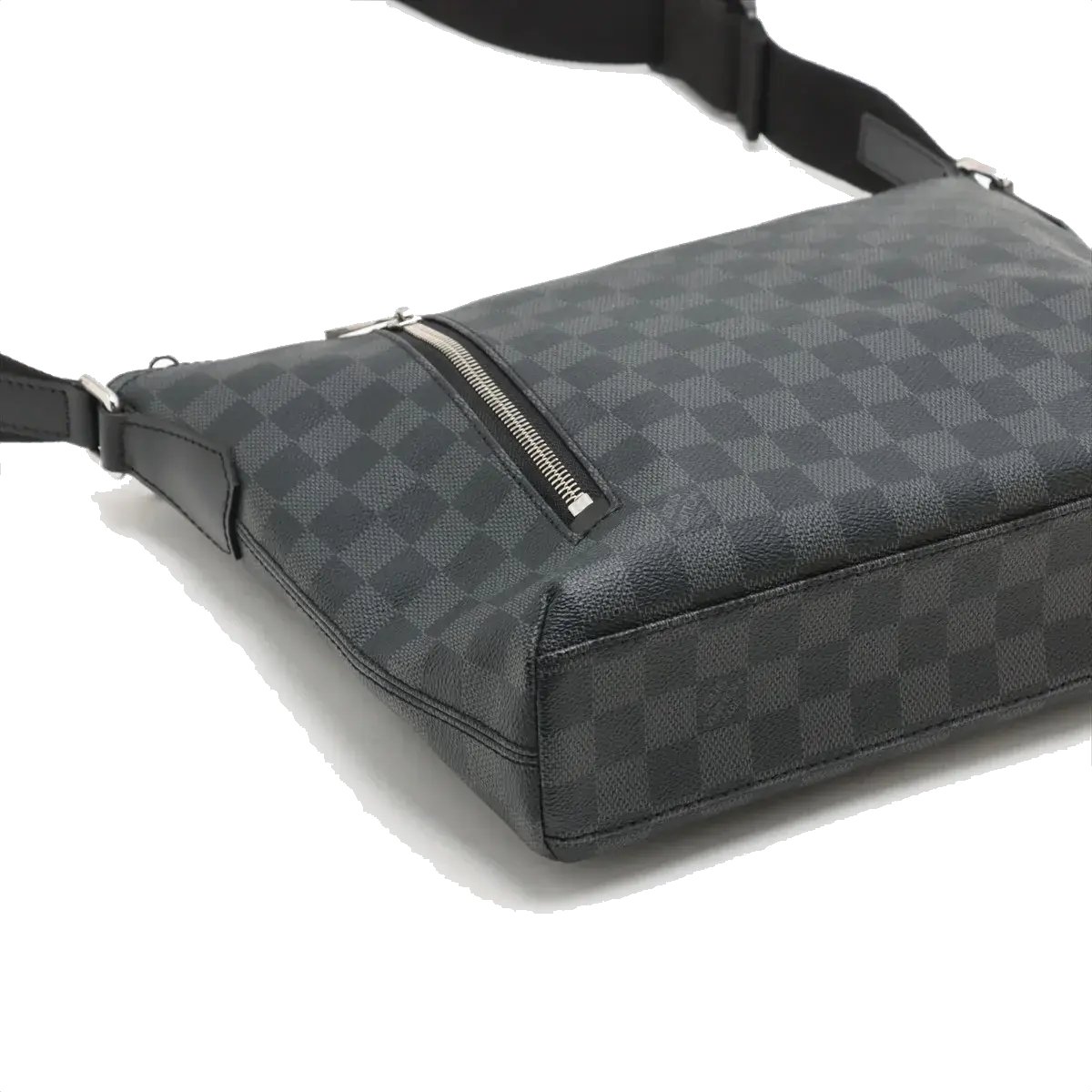 Pre-Loved Mick Crossbody Bag Damier Coated Canvas PM with Silver Hardware, Black / Graphite