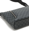 Pre-Loved Mick Crossbody Bag Damier Coated Canvas PM with Silver Hardware, Black / Graphite