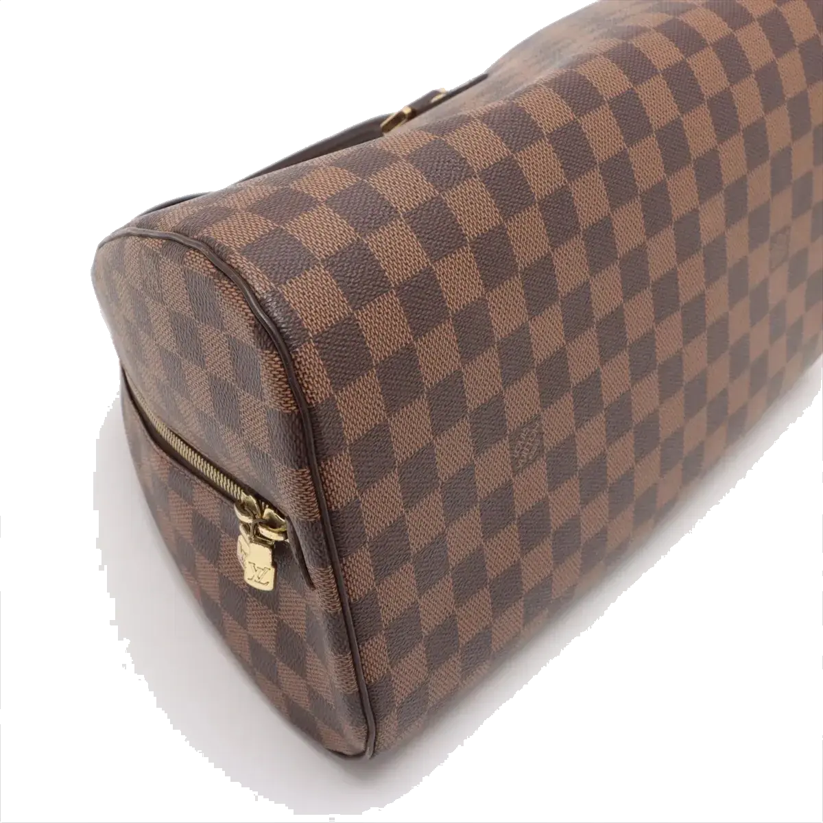 Pre-Loved Ribera MM Handbag Damier Coated Canvas MM with Gold Hardware, Brown