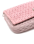 Pre-Loved Matelassé Crystal Shoulder Bag Quilted Leather Small with Silver Hardware, Pink