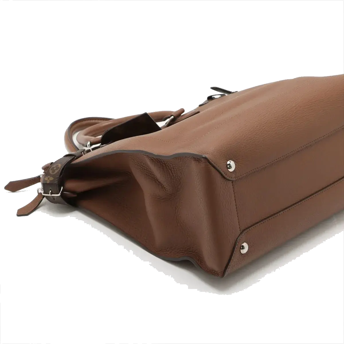 Pre-Loved Tote Tote Leather with Silver Hardware, Brown