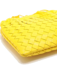 Pre-Loved Intrecciato Bulb Shoulder Bag Intrecciato Leather Small with Gold Hardware, Yellow