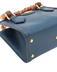 Pre-Loved Diana Bamboo Tote Leather Mini with Gold Hardware, Blue