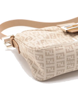 Pre-Loved Mamma Baguette Shoulder Bag Zucchino Coated Canvas with Gold Hardware, Beige