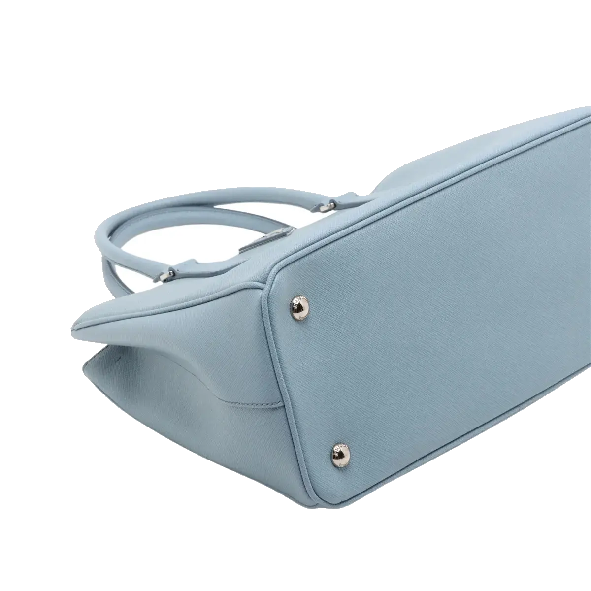 Pre-Loved Galleria Tote Leather Medium with Silver Hardware, Light Blue