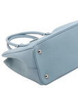 Pre-Loved Galleria Tote Leather Medium with Silver Hardware, Light Blue