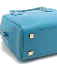 Pre-Loved Amazona Handbag Leather Small with Gold Hardware, Blue