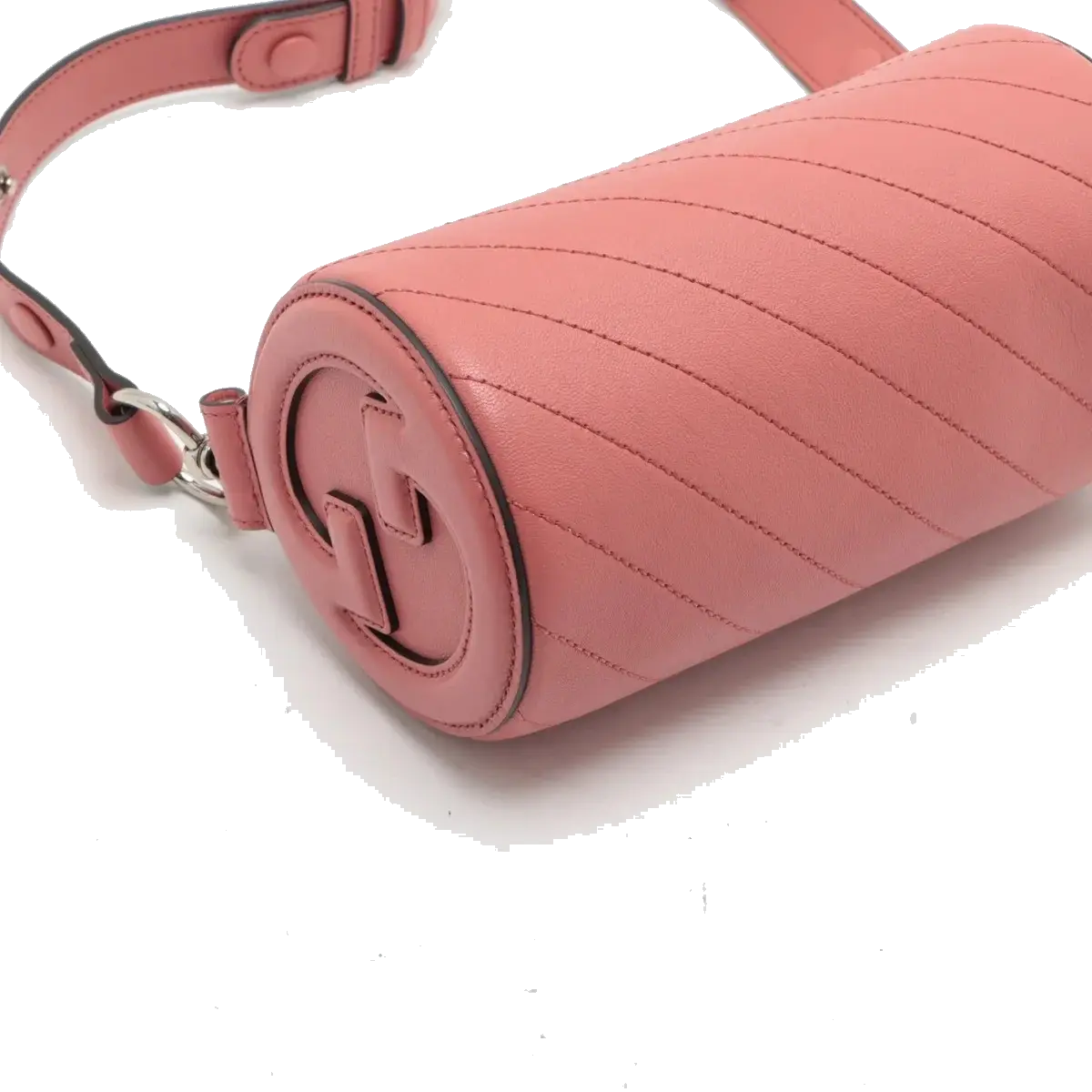 Pre-Loved Blondie Mini Barrel Shoulder Bag Leather Mini with Silver Hardware, Pink