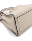 Pre-Loved Peekaboo Iconic Selleria Handbag Leather Small with Silver Hardware, Ivory
