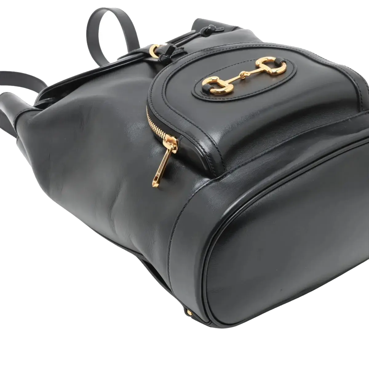 Pre-Loved Horsebit 1955 Backpack Leather with Gold Hardware, Black