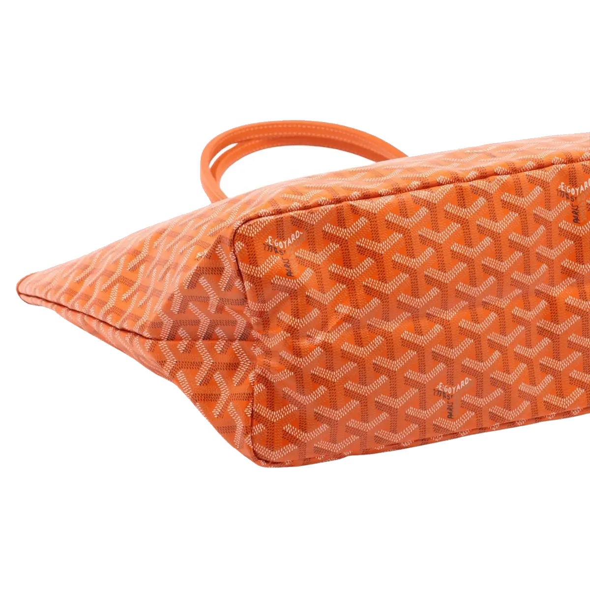 Pre-Loved Saint Louis Tote Chevron Coated Canvas PM with Silver Hardware, Orange