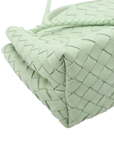 Pre-Loved Andiamo Handbag Intrecciato Leather Small with Gold Hardware, Mint Green