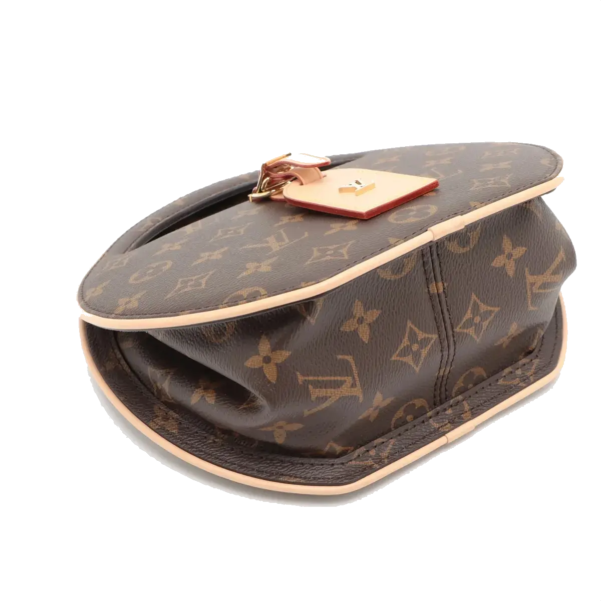 Pre-Loved Petite Boite Chapeau Handbag Monogram Coated Canvas PM with Gold Hardware, Brown