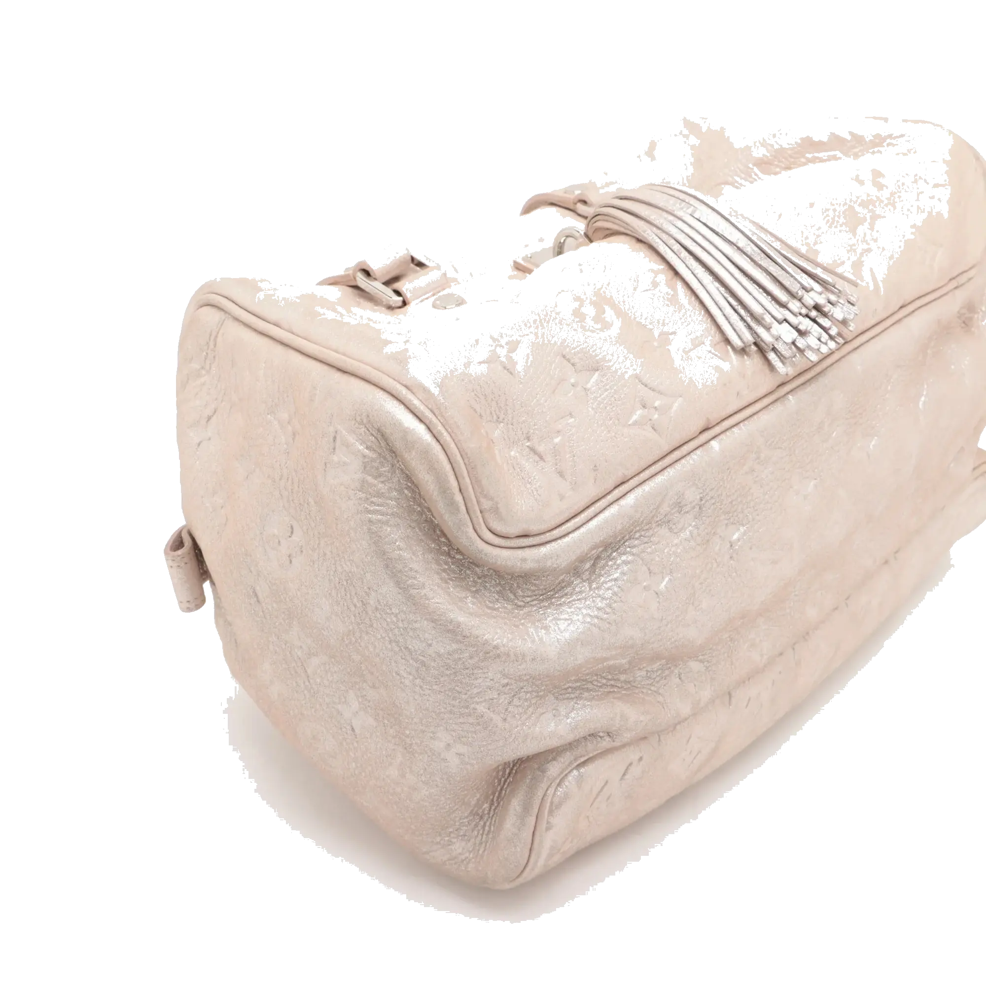 Pre-Loved Shimmer Comète Shoulder Bag Monogram Leather with Silver Hardware, Pink