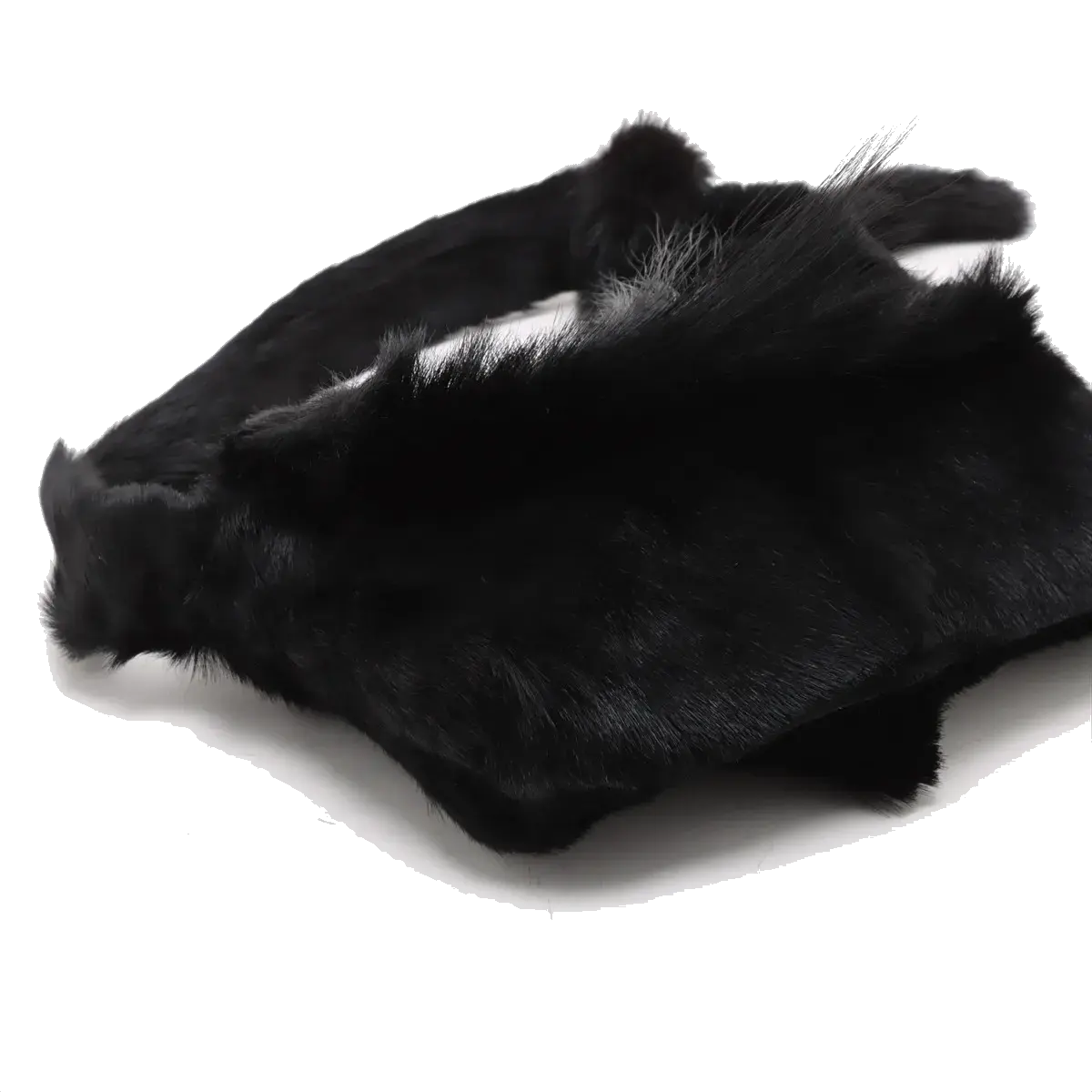 Pre-Loved Mamma Baguette Shoulder Bag Fur with Silver Hardware, Black