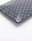 Pre-Loved Senat Pochette Goyardine Coated Canvas MM with Silver Hardware, Navy Blue