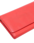 Pre-Loved Wallet on Strap Crossbody Bag Leather with Gold Hardware, Red