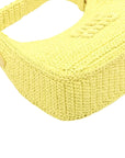 Pre-Loved Wander Hobo Shoulder Bag Raffia Mini with Gold Hardware, Yellow