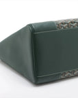 Pre-Loved Saïgon Souple Tote Goyardine Coated Canvas MM with Silver Hardware, Green