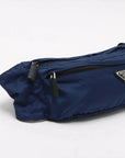 Pre-Loved Nylon Belt Bag Belt Bag Nylon with Silver Hardware, Blue