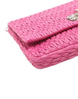 Pre-Loved Crystal Matelassé Shoulder Bag Matelassé Leather with Silver Hardware, Pink