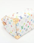 Pre-Loved Speedy Bandoulière Handbag Monogram Multicolore Coated Canvas 25 with Gold Hardware, White Multicolor