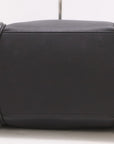 Pre-Loved Luggage Tote Leather Mini with Silver Hardware, Black
